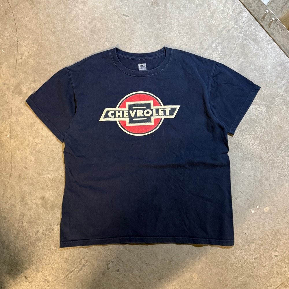 Chevrolet Graphic T-Shirt Mens Large‎ Navy Blue GM Official Licensed Chevy Logo